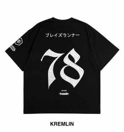 Kremlin Blazerunner - T-shirt Oversized Relaxed Fit Black 3d Printed