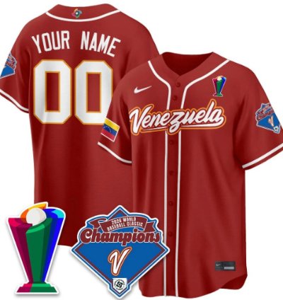 Custom Venezuela Baseball Jersey 2026 World Baseball Classic Champions Limited Stitched