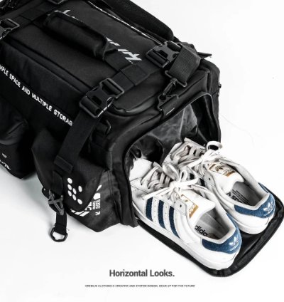 Kremlin Paradox - Multiple Duffle Travel Bag 3 In 1 Techwear Black
