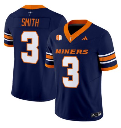 Jaden Smith Jersey 3 Utep Miners 2016 Vapor Limited Stitched Navy
