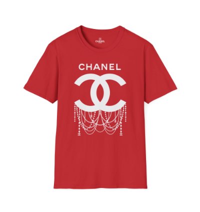 Chanel Logo Necklace Red T-shirt - Size Usa