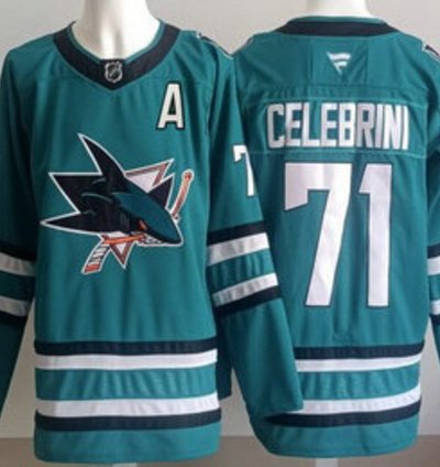 San Jose Sharks 71 Macklin Celebrini Teal Authentic Jersey Stitched