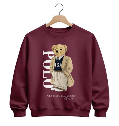 Polo Ralph Lauren Icon Bear Usa Flag Sweatshirt Red
