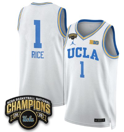 Kiki Rice Jersey 1 Ucla Basketball Champion 2026 Limited Stitched White