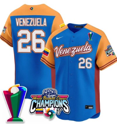 Venezuela 26 Venezuela Baseball Jersey 2026 World Baseball Classic Champions Limited Stitched