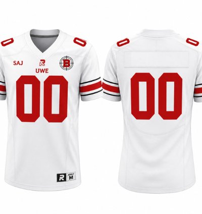 Custom Blank Name Uwe Bullets Football Jersey Home Vapor Patch All Stitched White