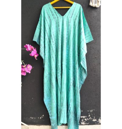 Womens Resort Kaftan Airy Maxi Dress With V Neck Design