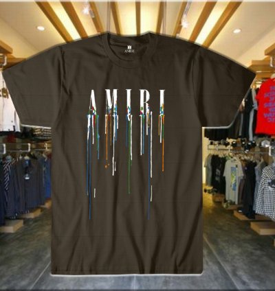 Drip Letter Print Unisex T-shirt Black