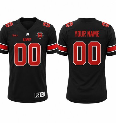 Custom Uwe Bullets Football Jersey Home Vapor Patch All Stitched Black