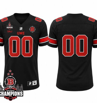 Custom Blank Name Uwe Bullets Football Jersey National Champions Patch All Stitched Black