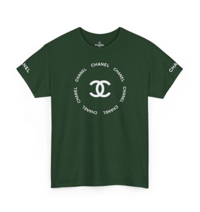 Chanel Logo Circle Forest Green T-shirt - Size Usa
