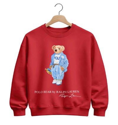 Polo Bear Carolina Blue Sweatshirt - Size Usa