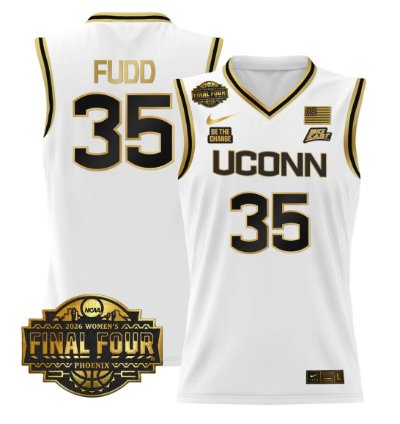 Azzi Fudd Jersey 35 Uconn Huskies 2026 Tournament Final Four Stitched White Gold