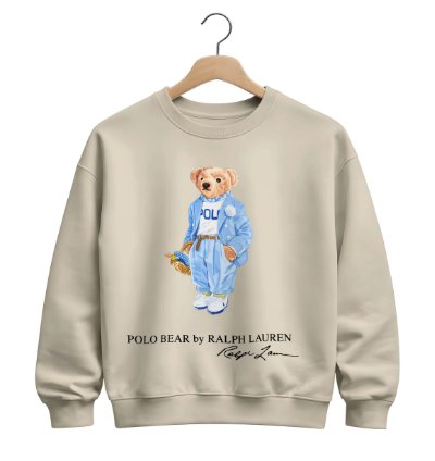 Polo Bear Carolina Blue Sweatshirt - Size Usa