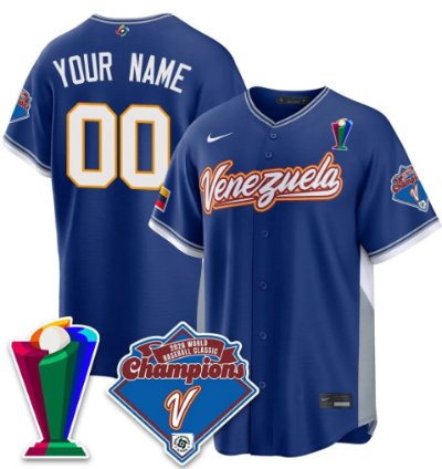 Custom Venezuela Baseball Jersey 2026 World Baseball Classic Champions Limited Stitched