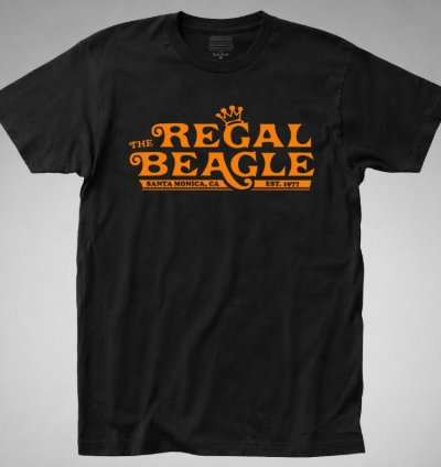 The Regal Beagle Black T-shirt Threes Company Tv Series Retro 70s Bar Club Funny