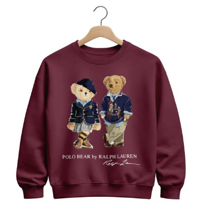 Polo Ralph Lauren Icon Bear Usa Flag Sweatshirt Maroon