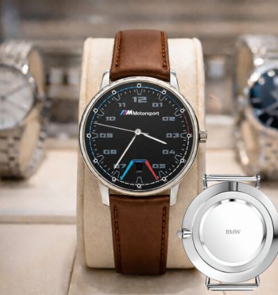 Bmw Logo Custom Analog Watch Stainless Steel Mens Bm1