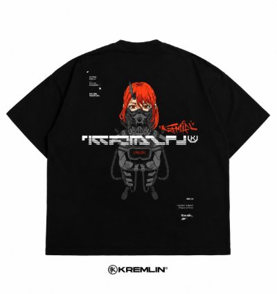 Kremlin Maxima - T-shirt Oversized Fit Black - Anime Xpremiental