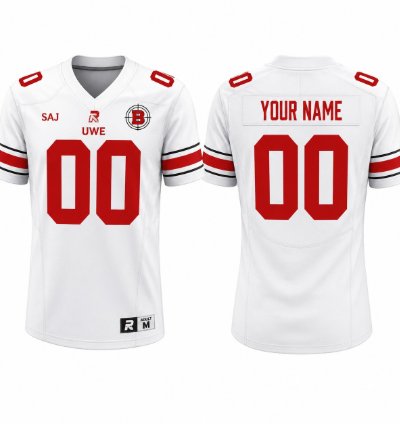 Custom Uwe Bullets Football Jersey Home Vapor Patch All Stitched White