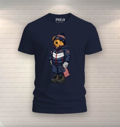 Patriotic American Bear Shirt Navy