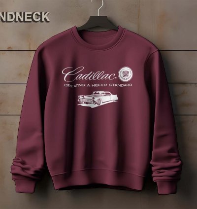 Cadillac Logo Sweatshirt Elegant Classic Car Design Us Size
