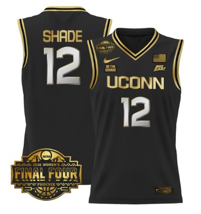 Ashlynn Shade Jersey 12 Uconn Huskies 2026 Final Four Stitched Black Gold