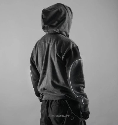 Kremlin - Eclipse Balaclava Zipper Hoodie Darkpoetic Series - Misty Gray