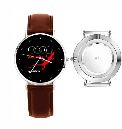 Audi Quattro Logo Sport Watch Leather Band