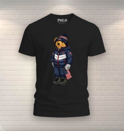 Patriotic American Bear Shirt Black