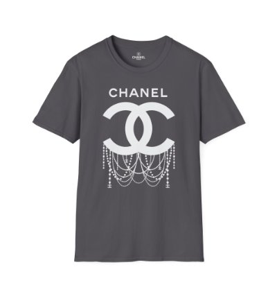 Chanel Logo Necklace Charcoal T-shirt - Size Usa