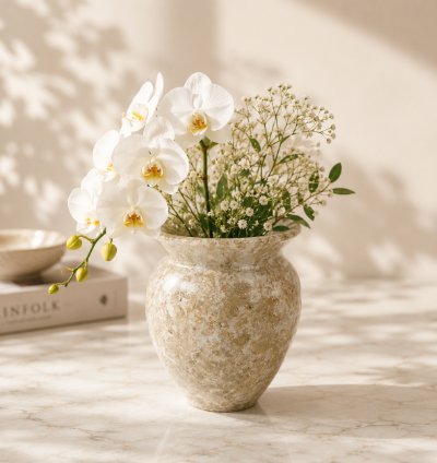 Handmade Natural Marble Vase Small Stone Flower Vase Decorative Marble Pot Bud Vase For Orchid Cactus Succulent Home ...