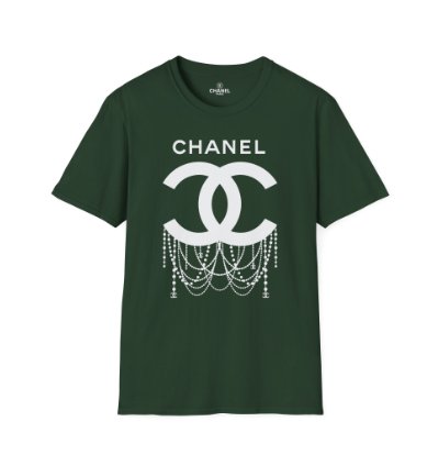 Chanel Logo Necklace Forest Green T-shirt - Size Usa