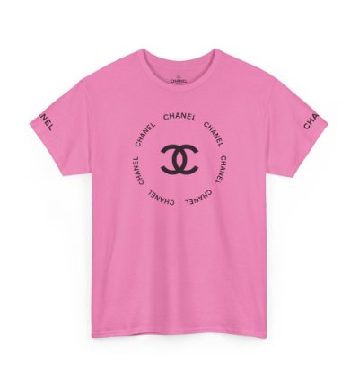 Chanel Logo Circle Pink T-shirt - Size Usa