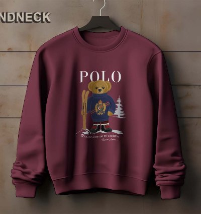 Polo Logo Sweatshirt Elegant Ice Bear Ski Design Us Size