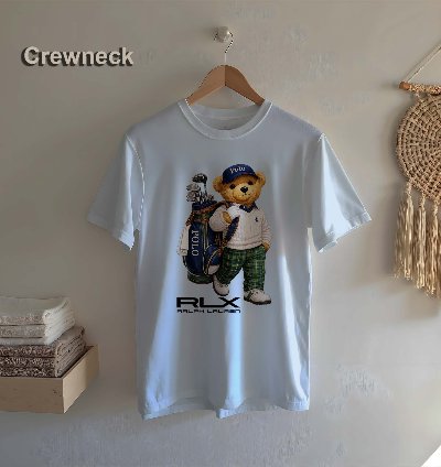Polo T-shirt Bear Playing Golf Design For Men Us Size