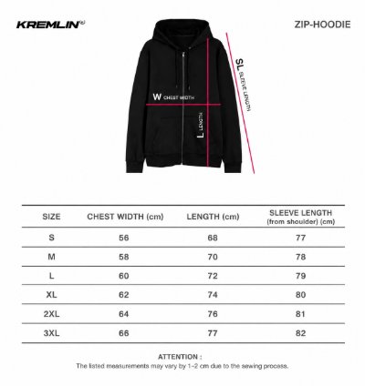 Kremlin Ghost - Zipper Hoodie Ironhorse Series Black