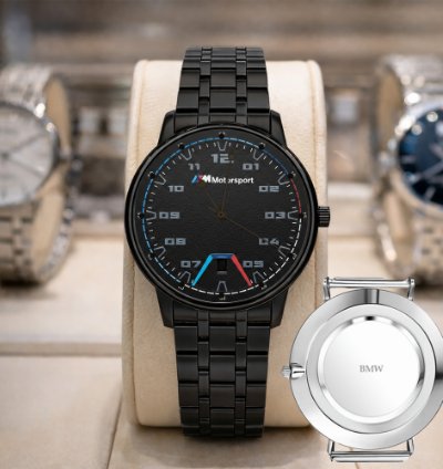 Bmw Logo Custom Analog Watch Stainless Steel Mens Bm1