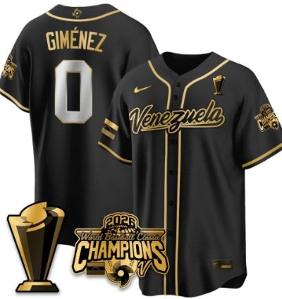 Andres Gimenez 0 Venezuela Baseball Jersey 2026 World Baseball Classic Champions Limited Stitched