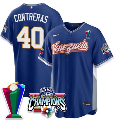 Willson Contreras 40 Venezuela Baseball Jersey 2026 World Baseball Classic Champions Limited Stitched