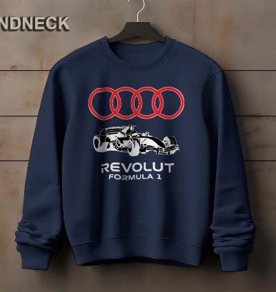 Audi F1 Car Logo Sweatshirt Elegant Design Us Size