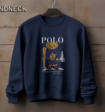Polo Logo Sweatshirt Elegant Ice Bear Ski Design Us Size