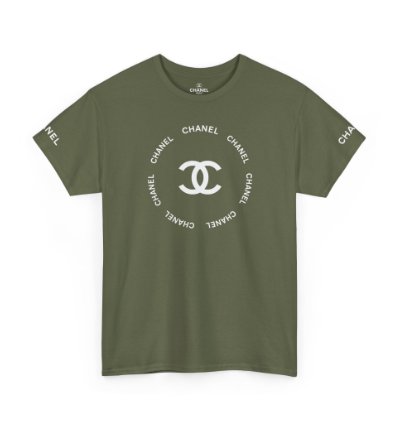Chanel Logo Circle Military Green T-shirt - Size Usa