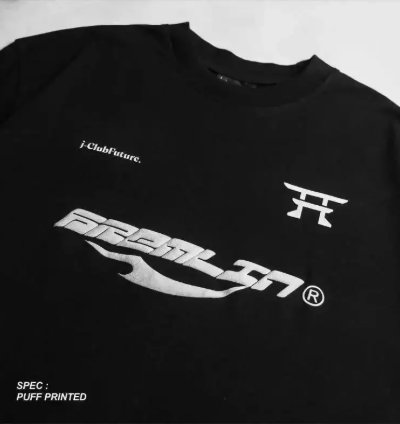 Kremlin Toshi - Oversized Relaxed Fit Black Puff T-shirt