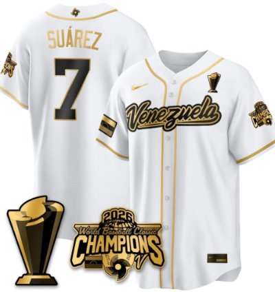 Eugenio Suarez 7 Venezuela Baseball Jersey 2026 World Baseball Classic Champions Limited Stitched