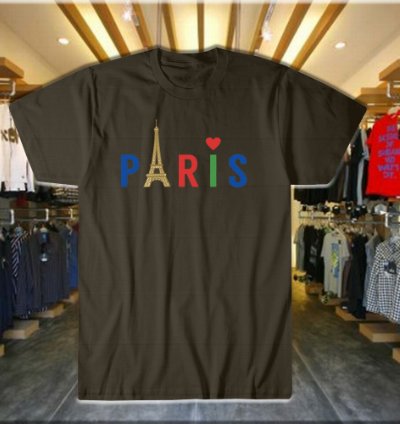 Paris Style Eiffel Tower T-shirt Beautiful Black