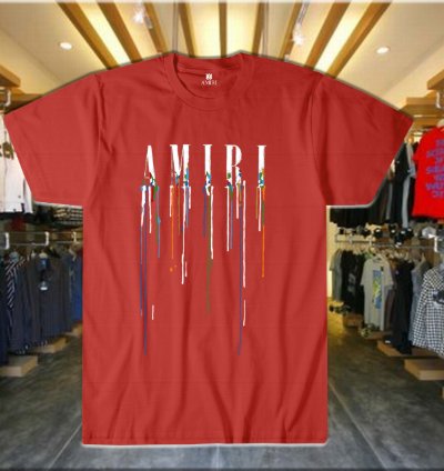 Drip Letter Print Unisex T-shirt Red
