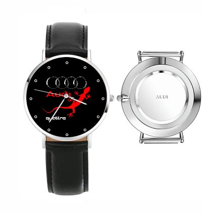 Audi Quattro Logo Sport Watch Leather Band