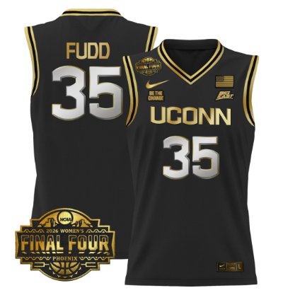 Azzi Fudd Jersey 35 Uconn Huskies 2026 Tournament Final Four Stitched Black Gold