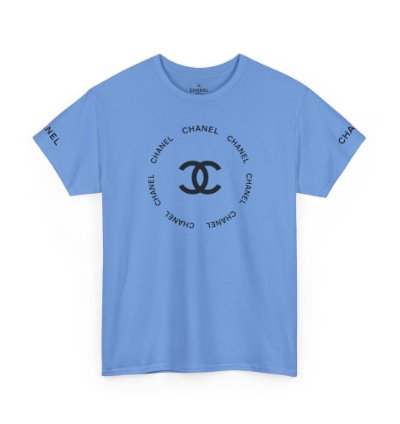 Chanel Logo Circle Carolina Blue T-shirt - Size Usa